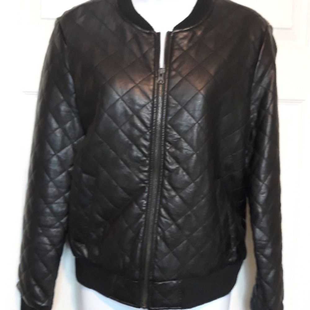 XXI quilted faux leather coat
